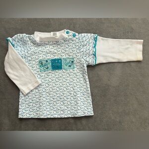 VINTAGE Fisher-Price Blue and White Baby One Piece size 6-9 mo